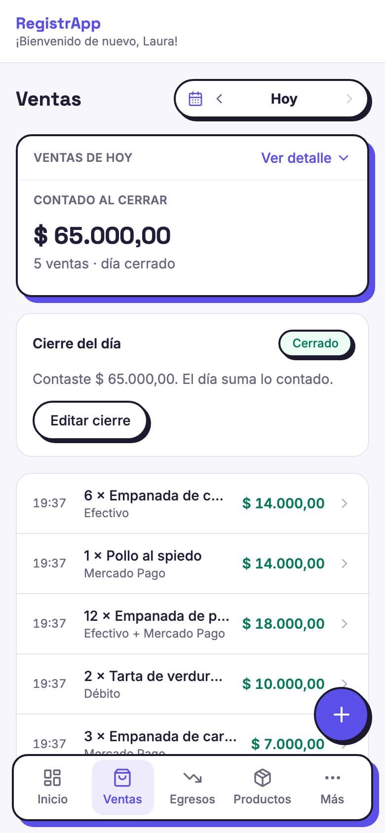 RegistrApp Negocio en el celular
